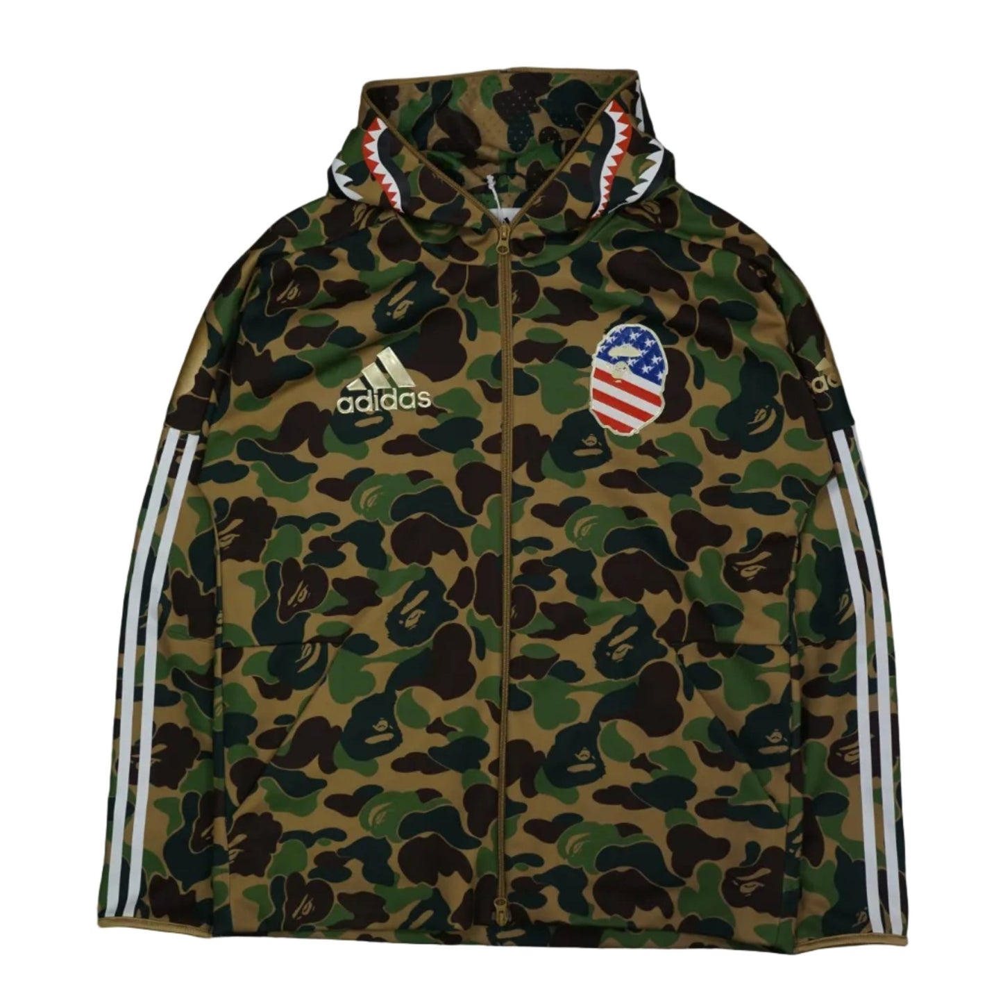 Bape x Adidas Green Camo Shark Hoodie - BAPE - SecondPlace