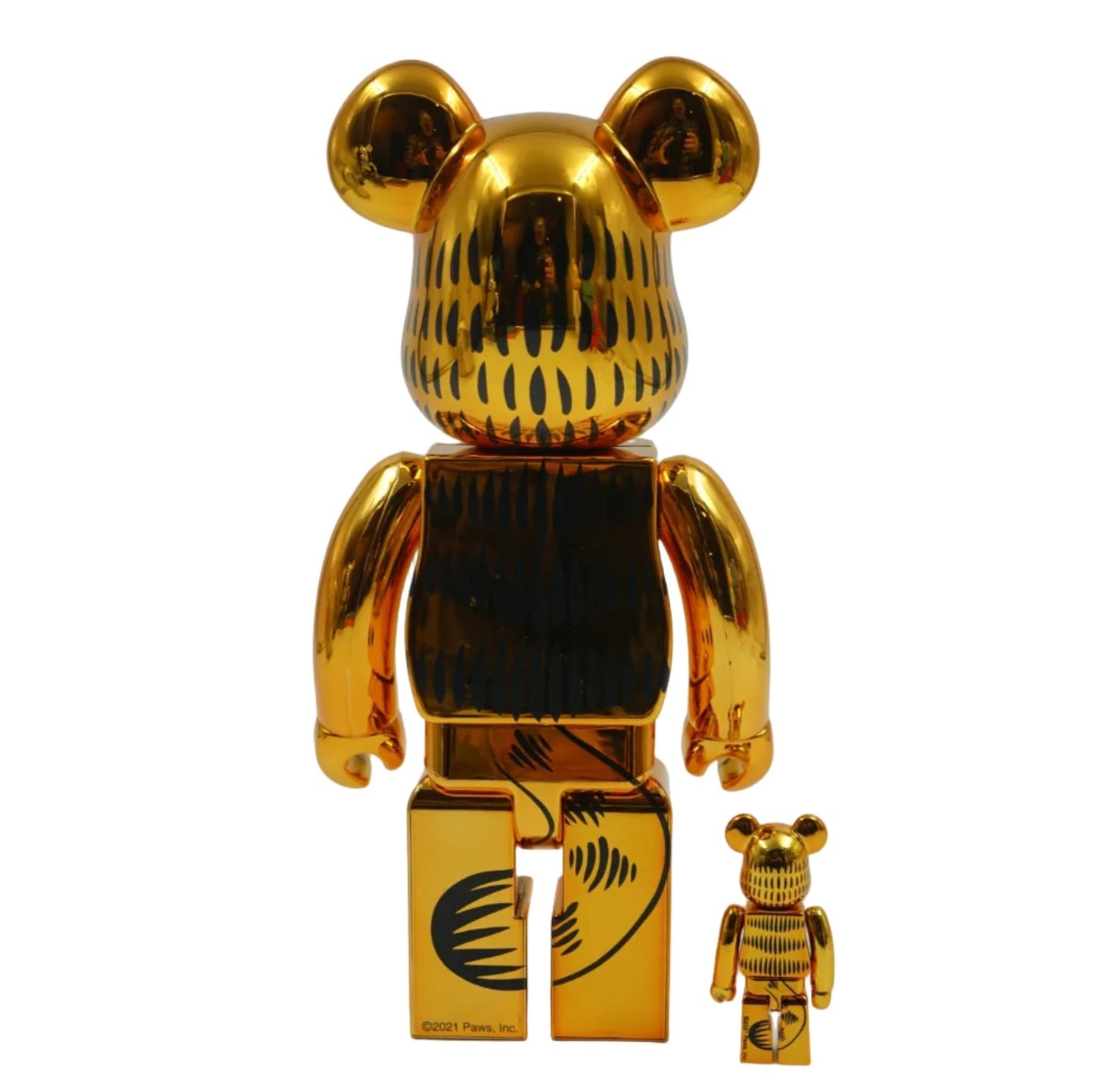 Bearbrick Garfield 100% And 400% Set Gold Chrome Ver. - Bearbrick - SecondPlace