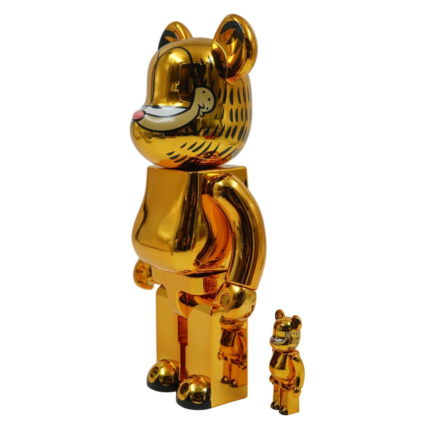 Bearbrick Garfield 100% And 400% Set Gold Chrome Ver. - Bearbrick - SecondPlace