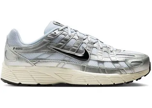Nike P-6000 White Metallic Silver Flat Silver Black
