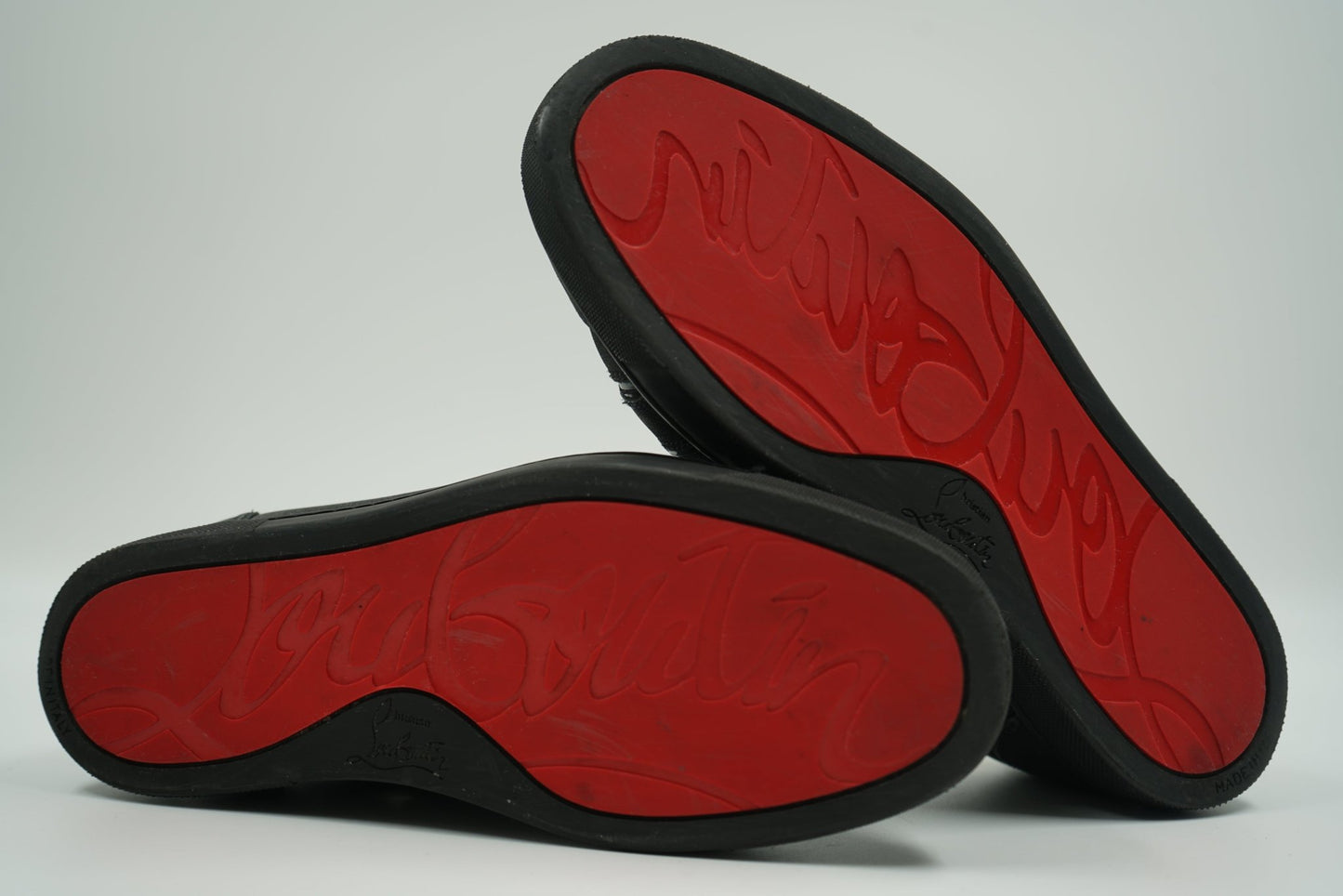 Christian Louboutin Black Glitter Lowtop Sneakers - Christian Louboutin - SecondPlace