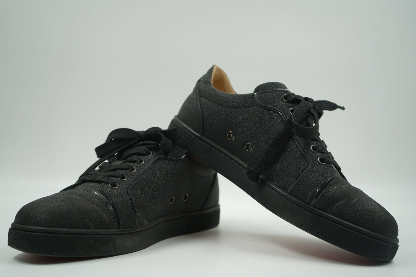 Christian Louboutin Black Glitter Lowtop Sneakers - Christian Louboutin - SecondPlace