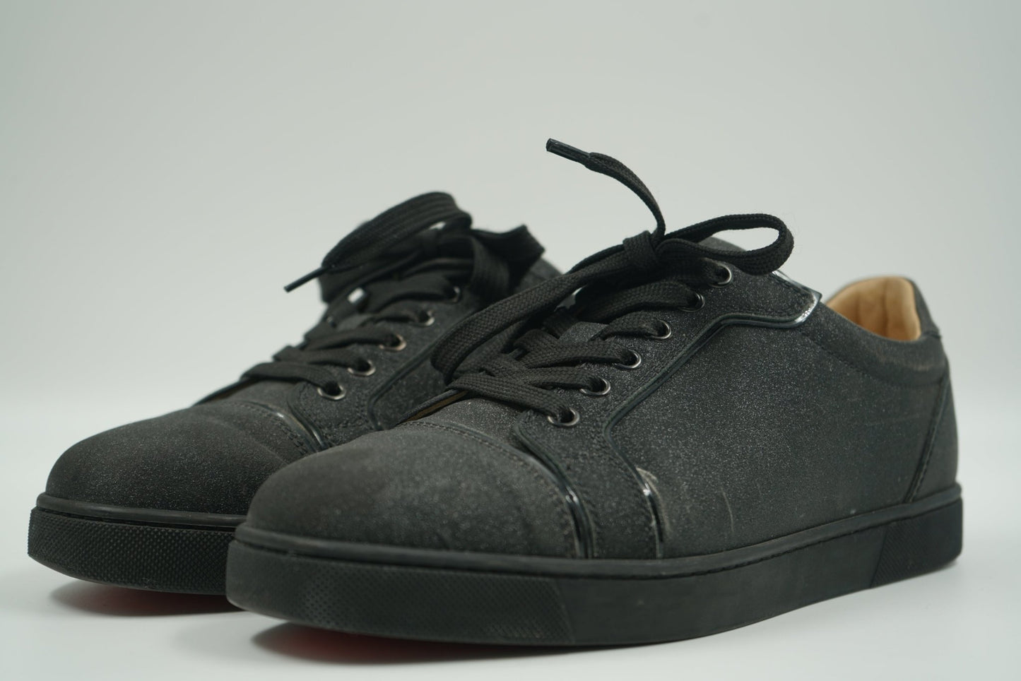 Christian Louboutin Black Glitter Lowtop Sneakers - Christian Louboutin - SecondPlace