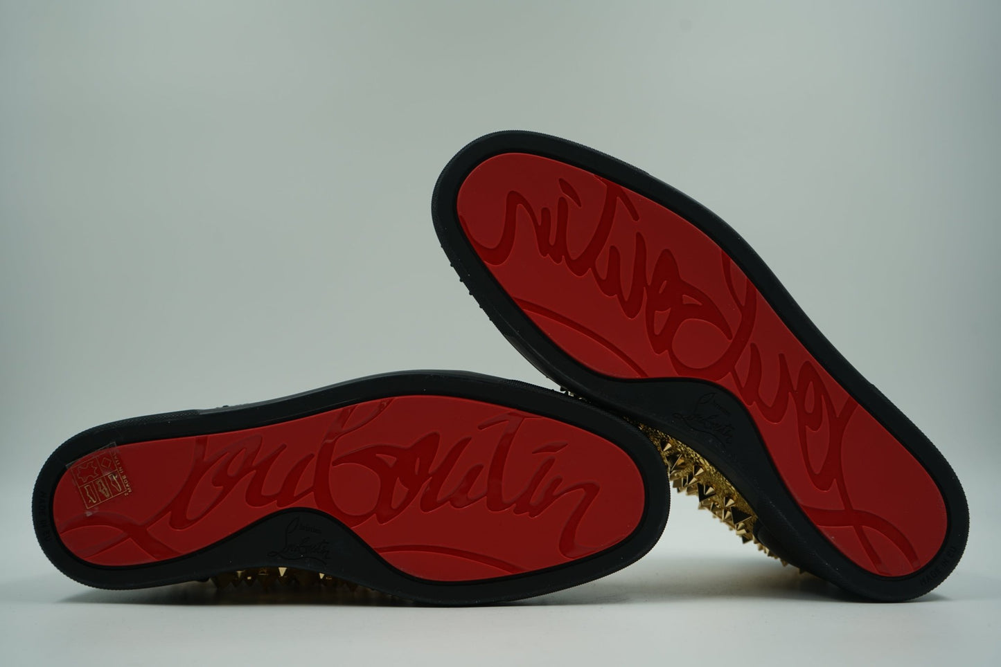 Christian Louboutin No Limit High Top Gold Black Sneakers - Christian Louboutin - SecondPlace