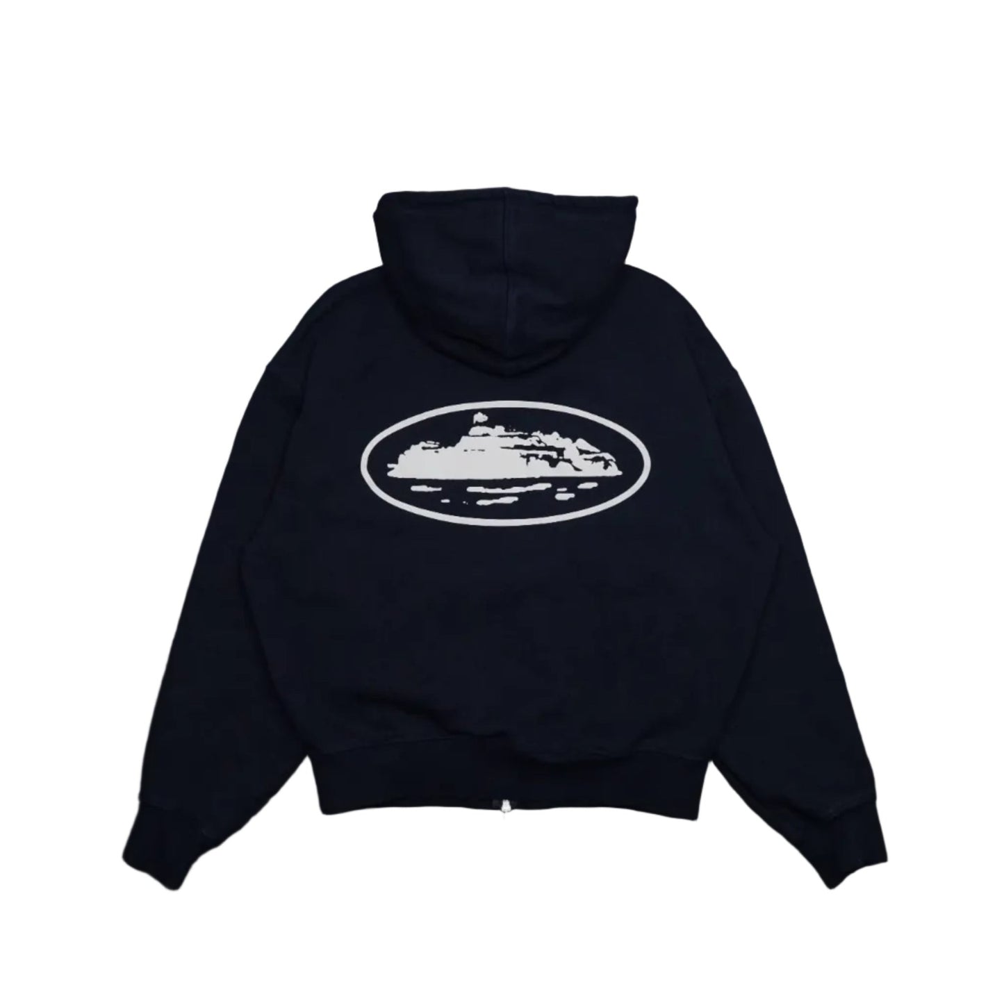 Corteiz Alcatraz Logo Superior Royale Navy Blue Zip Up Hoodie - Corteiz - SecondPlace