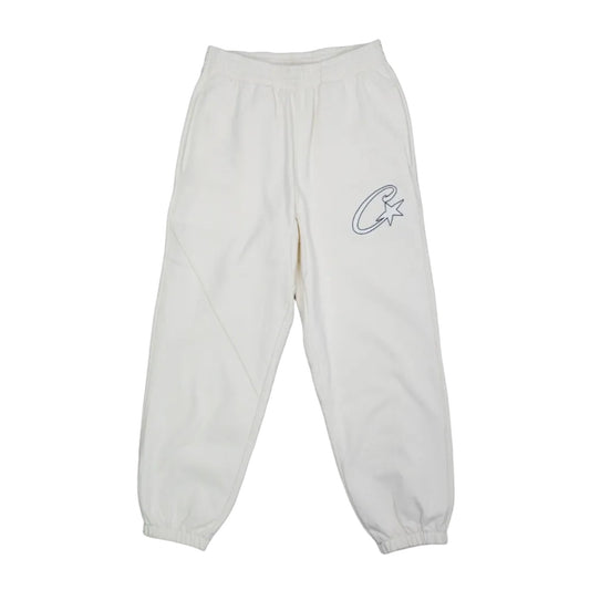 Corteiz Satin C Star Applique White Pants - Corteiz - SecondPlace
