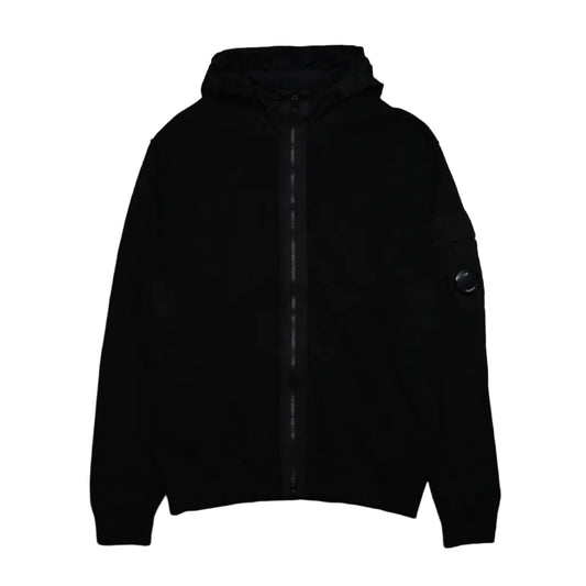 C.P Company Light Knitted Black Zip Hoodie - C.P Company - SecondPlace