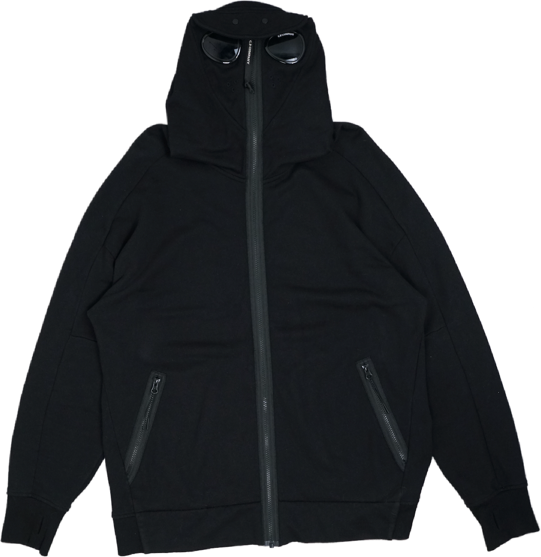 C.P Company Svart Zip Hoodie Googles