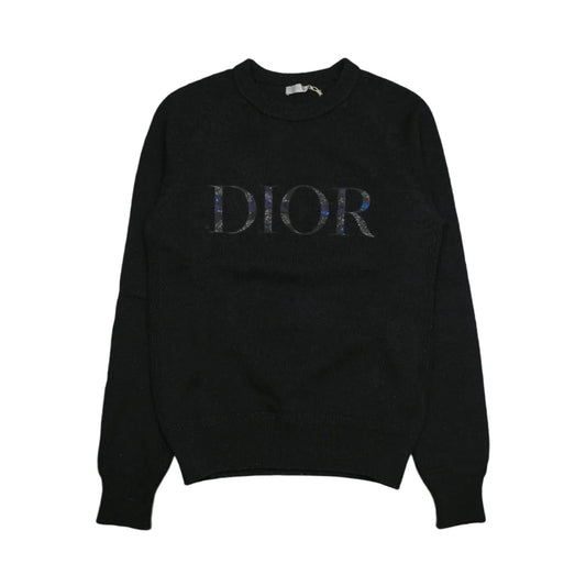 Dior Embroidered Galaxy Logo Black Knitwear Sweatshirt - Dior - SecondPlace