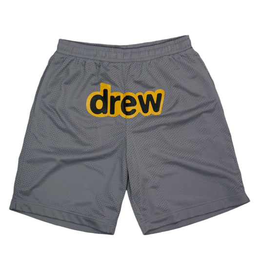 Drew Yellow Logo Grey Gym Shorts - Drew - SecondPlace
