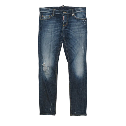 Dsquared2 Brown Patch Blue Distressed Jeans - Dsquared2 - SecondPlace