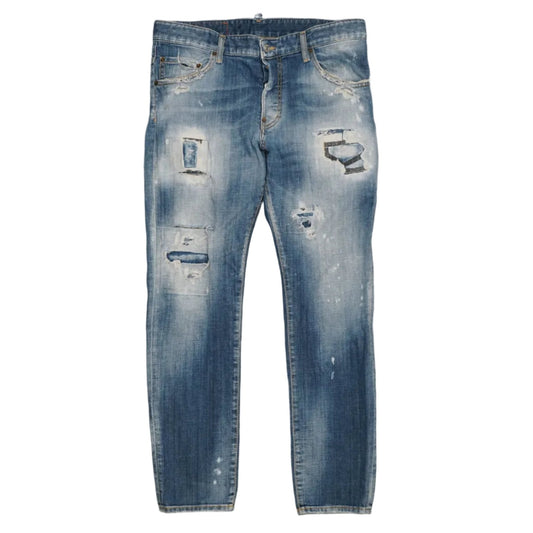 Dsquared2 Glue Squares Blue Denim Jeans - Dsquared2 - SecondPlace
