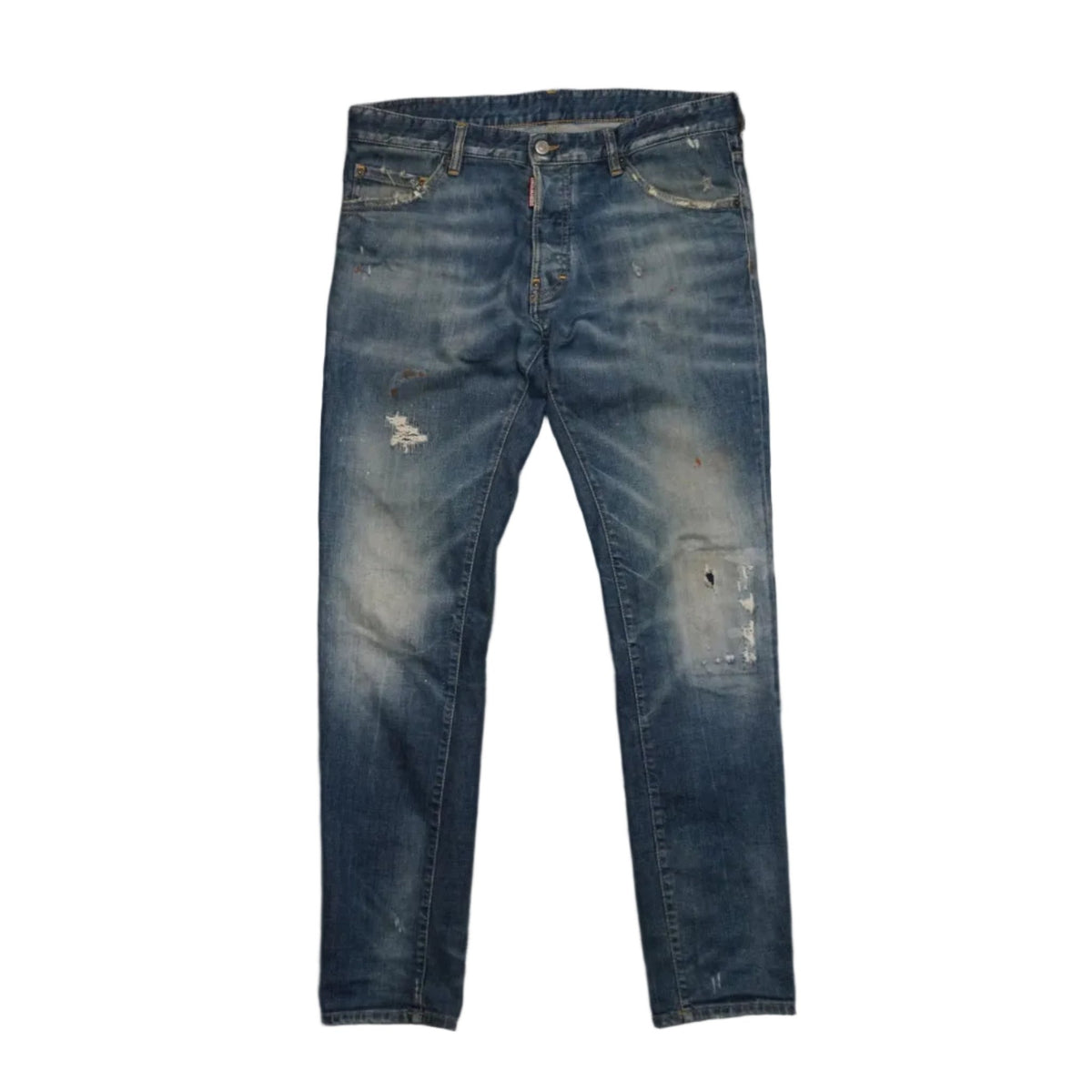 Dsquared2 Orange Splatter Ripped Jeans - Dsquared2 - SecondPlace
