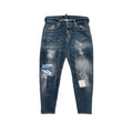 Dsquared2 Big Deans Brother Jean Pink Stains Blue Jeans