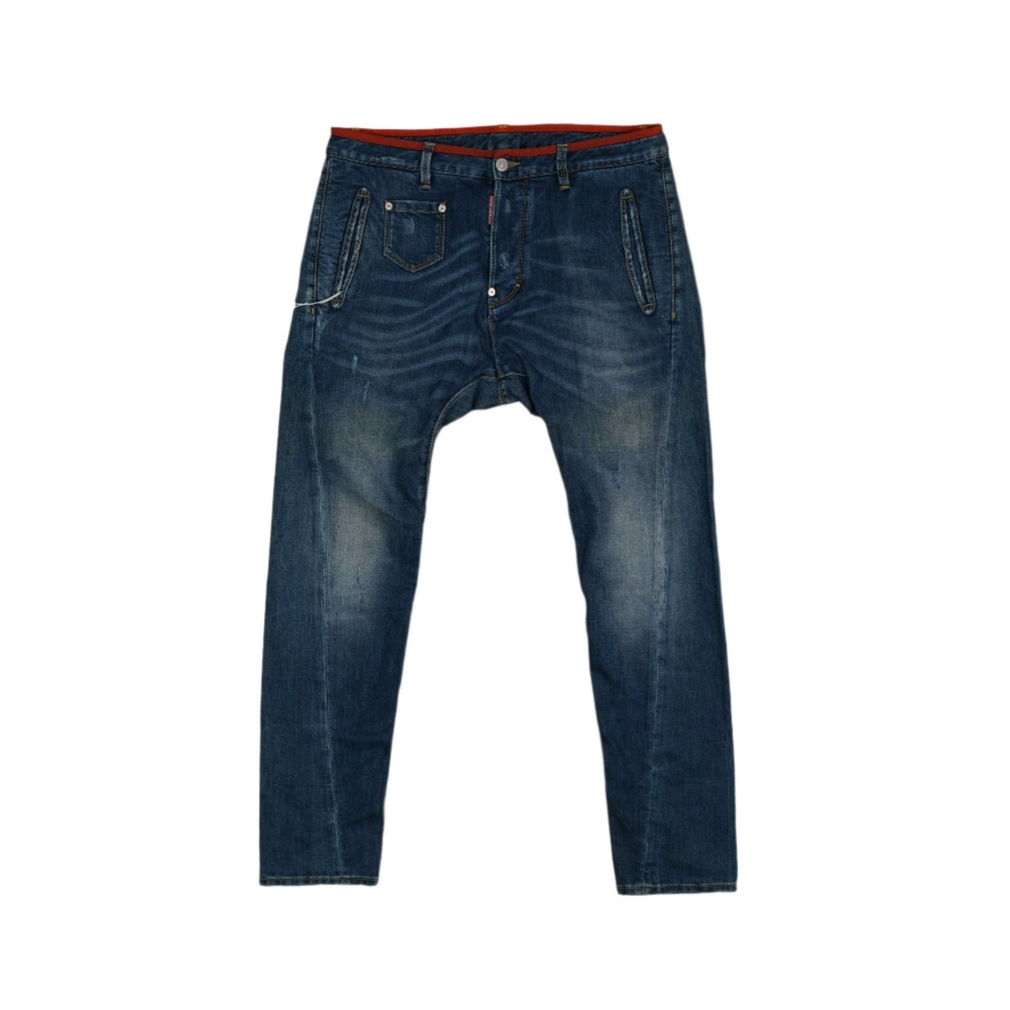 Dsquared2 Side Pockets Red Line Blue Jeans - Dsquared2 - SecondPlace