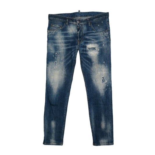 Dsquared2 Skater Jean Stone Washed Blue Canada Logo Jeans - Dsquared2 - SecondPlace