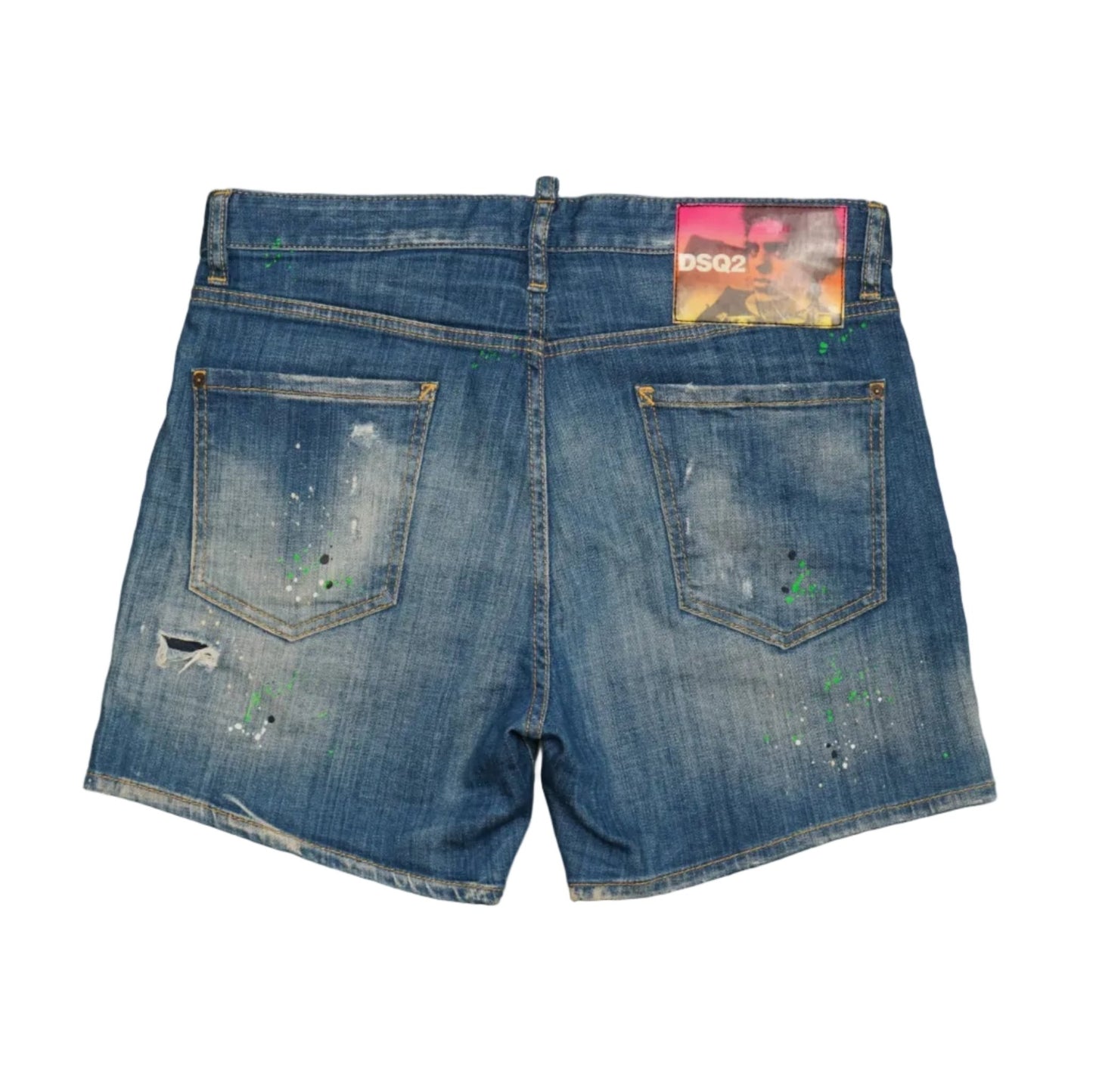 Dsquared2 Squared Crotch Green Stains Shorts - Dsquared2 - SecondPlace