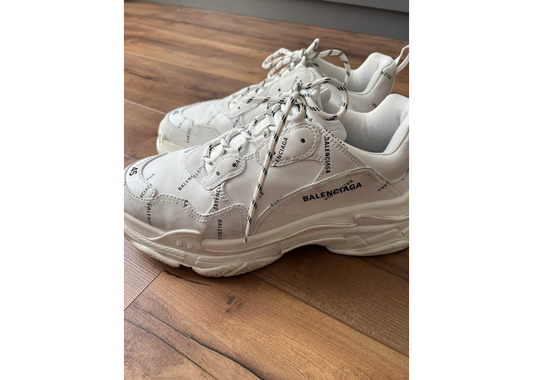 Balenciaga Triple S Allover Logo White