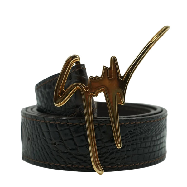 Giuseppe Zanotti Gold Buckle Crocodile Belt