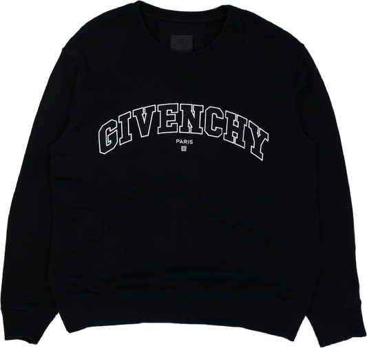 Givenchy Black Text Black Crewneck