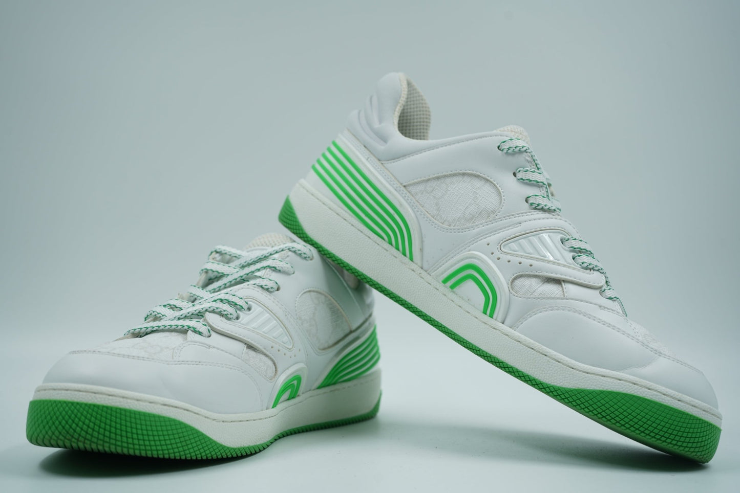 Gucci Basket Low White Demetra Green - Gucci - SecondPlace