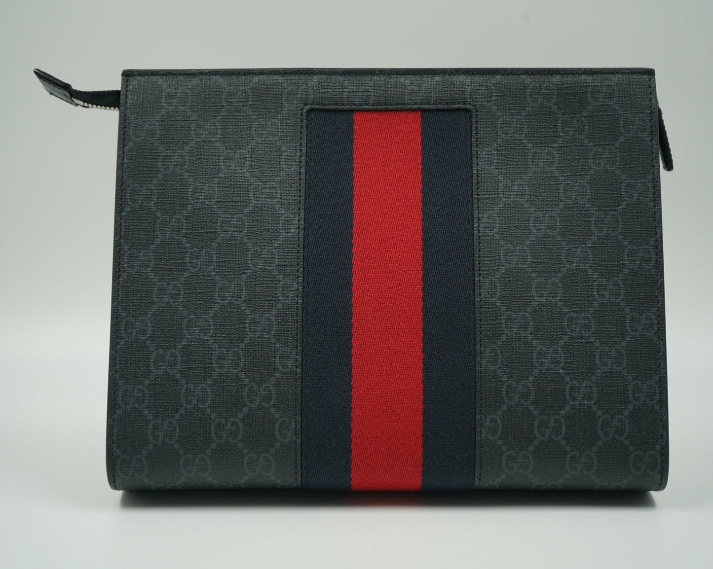 Gucci GG Navy Blue/Red Stripe Black Pouch - Gucci - SecondPlace