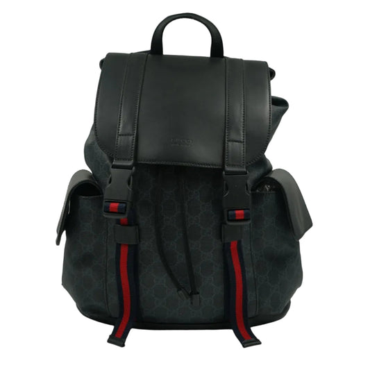 Gucci GG Supreme Canvas Black Backpack - Gucci - SecondPlace