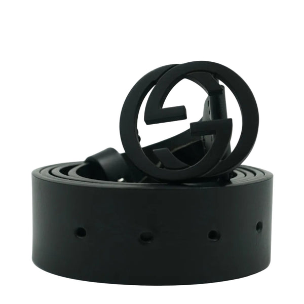 Gucci Matte Black Interlocking G Belt