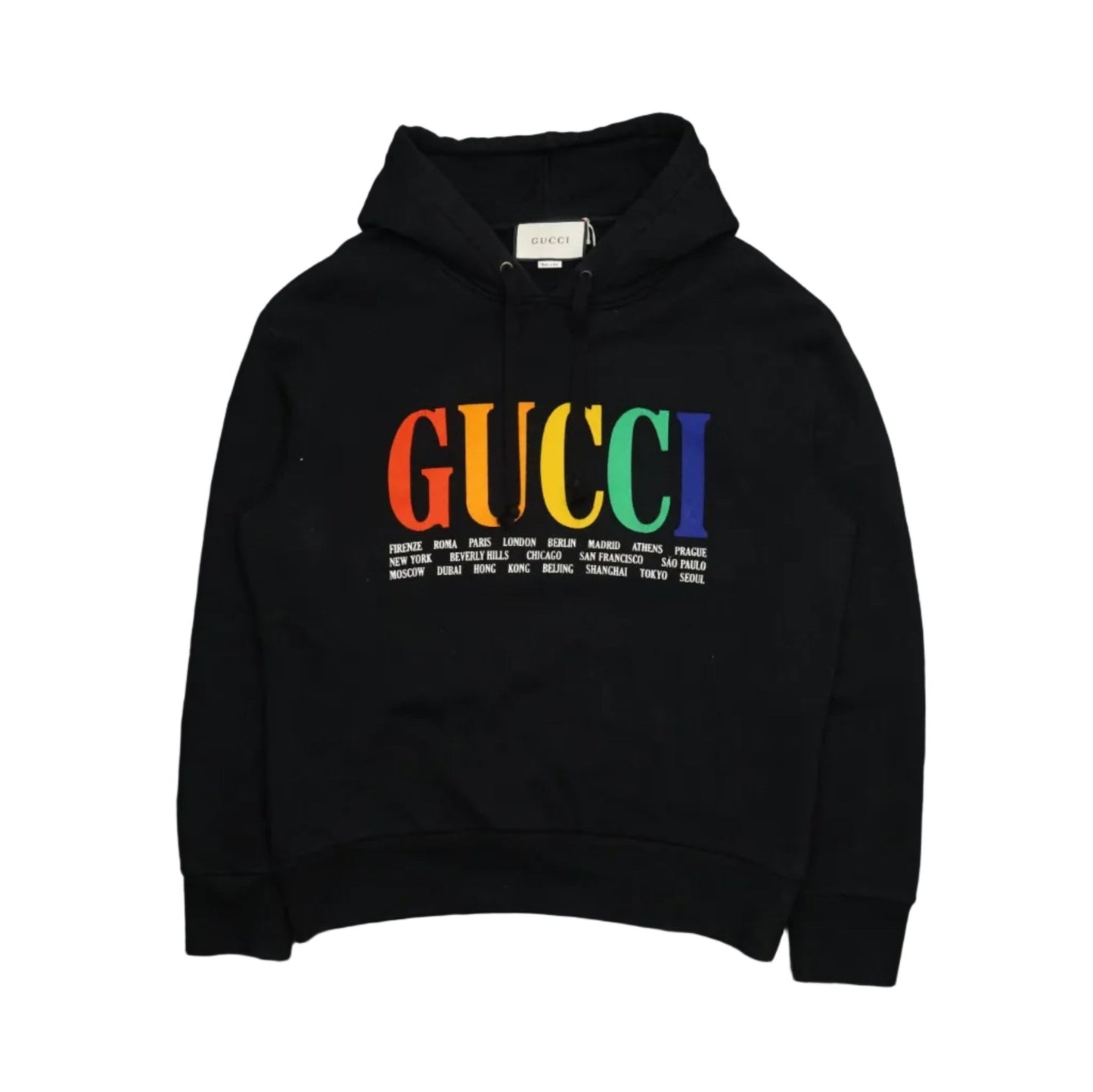 Gucci Rainbow Cities Logo Black Hoodie - Gucci - SecondPlace