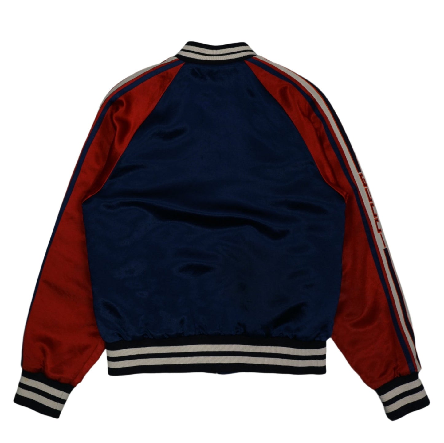 Gucci Reversible Logo Striped Varsity Blue/Red Jacket - Gucci - SecondPlace
