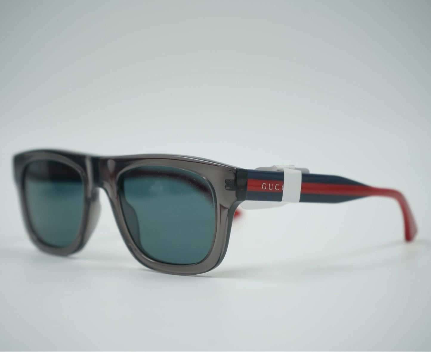 Gucci Transparent Blue/Red Square Frame Sunglasses - Gucci - SecondPlace