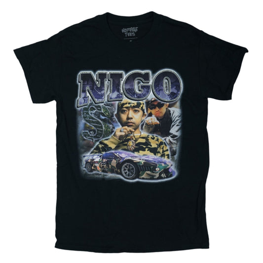 Homage Tees Nigo Rap Black T-Shirt - BAPE - SecondPlace