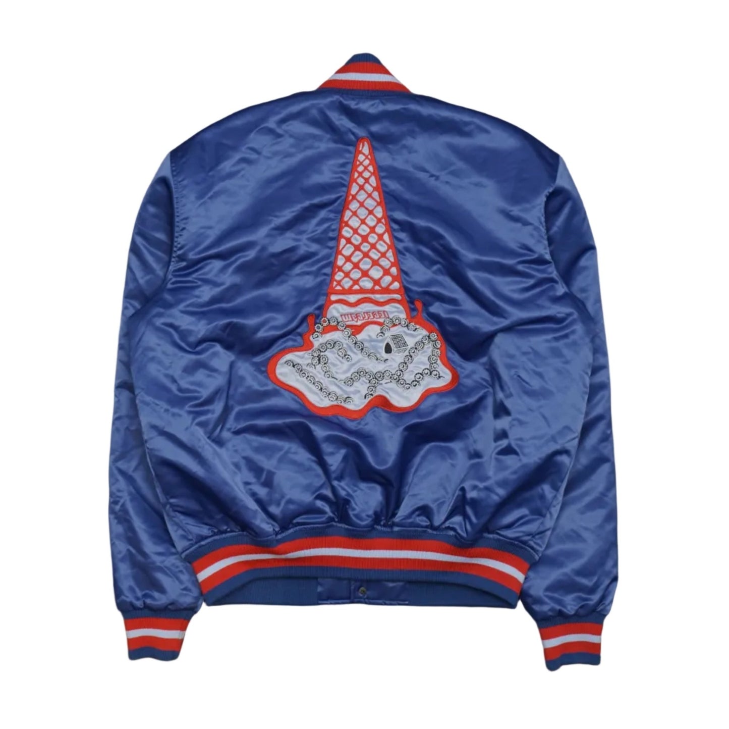 Ice Cream Dropped Cone Satin Blue Bomber Jacket - Ice Cream - SecondPlace