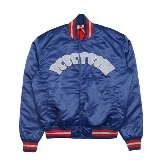 Ice Cream Dropped Cone Satin Blue Bomber Jacket - Ice Cream - SecondPlace