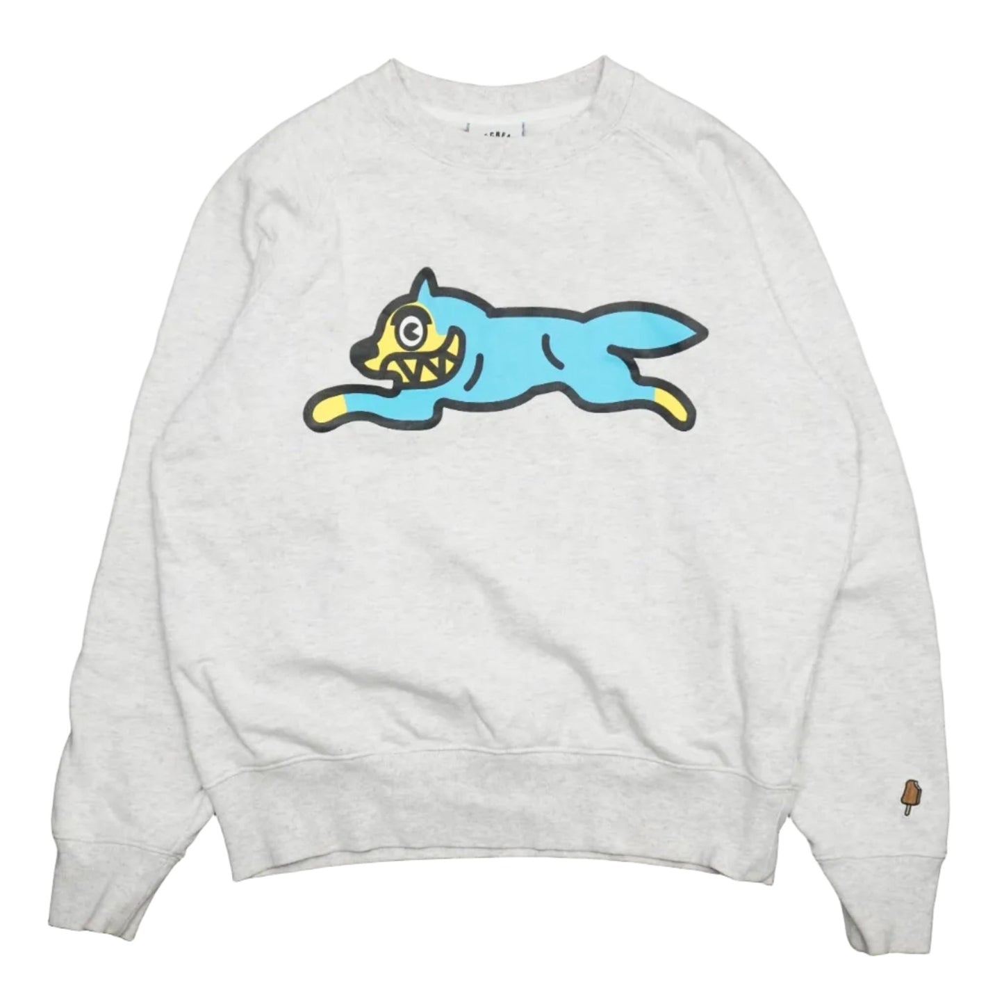 Ice Cream Running Dog Blue/Yellow Grey Crewneck - Ice Cream - SecondPlace