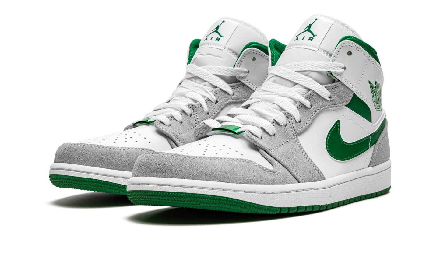 Air Jordan 1 Mid Grey Pine Green