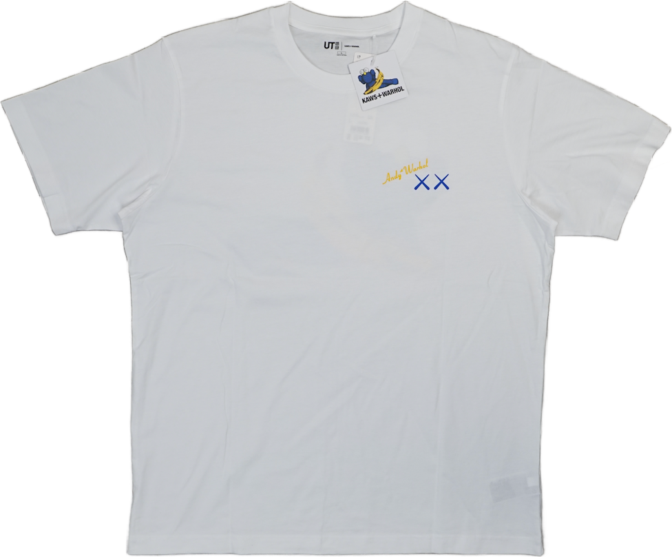 Kaws x Uniqlo Blue Figure White T-Shirt