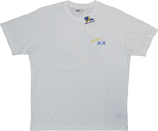 Kaws x Uniqlo Blue Figure White T-Shirt