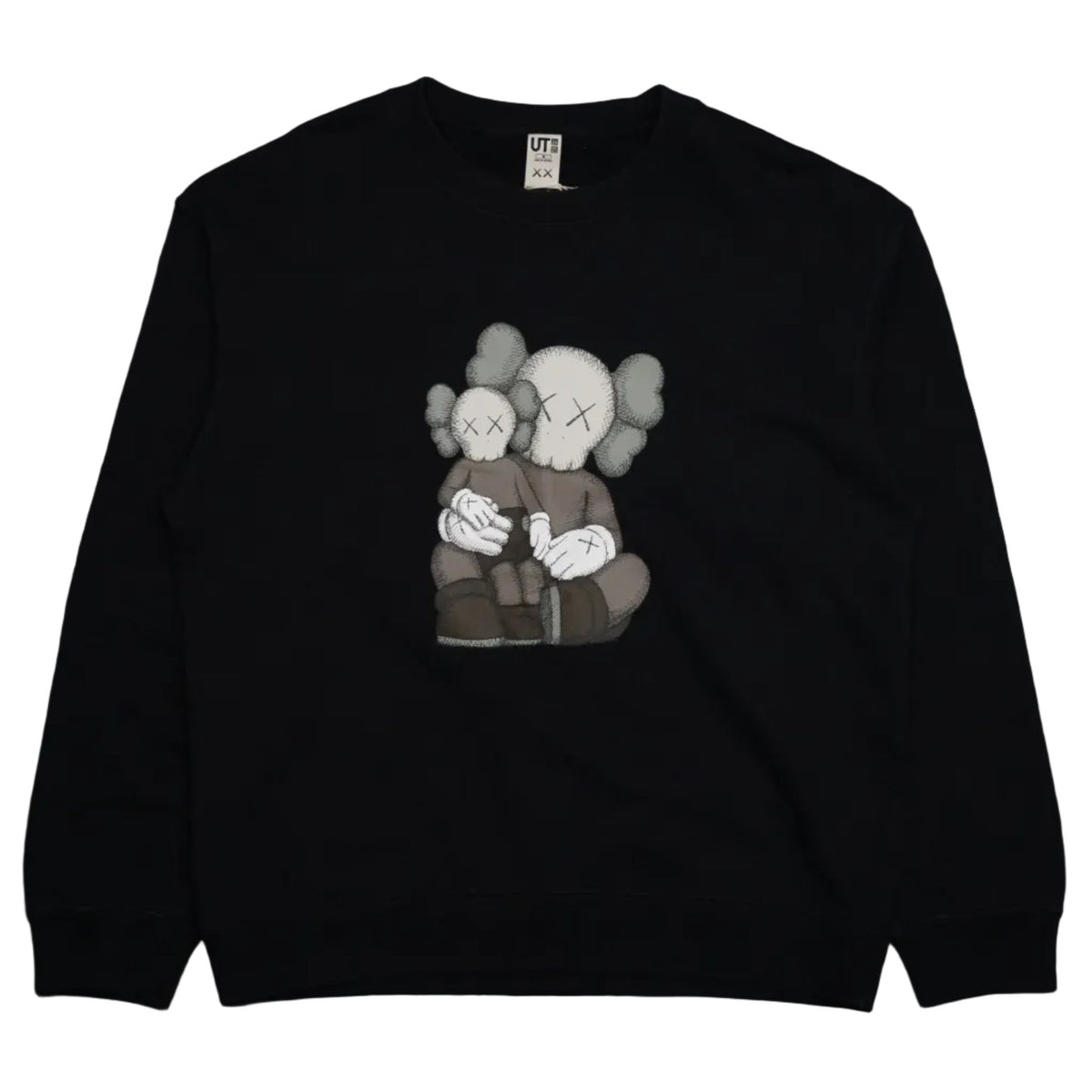 Pre-owned KAWS x Uniqlo Companion Family Black Sweatshirt, front view