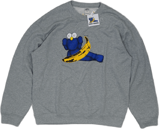 KAWS x Uniqlo Blue Figure Grey Sweatshirt - Kaws - SecondPlace