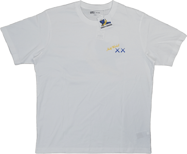 Kaws x Uniqlo Blue Figure White T-Shirt