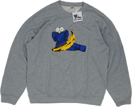 KAWS x Uniqlo Blue Figure Grey Sweatshirt