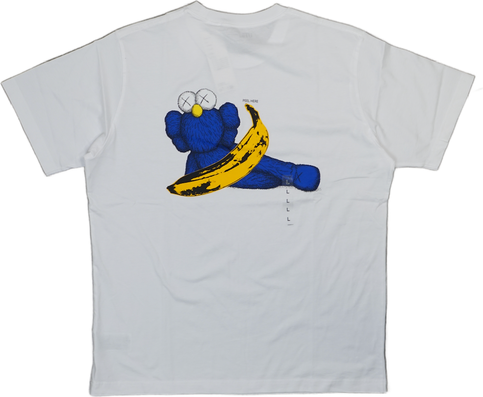 Kaws x Uniqlo Blue Figure White T-Shirt