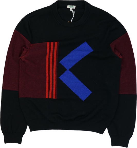 Kenzo Black/Red/Blue Knitted Crewneck