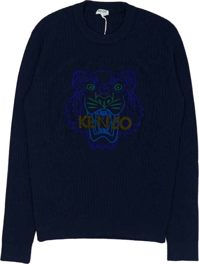 Kenzo Blue Tiger Knitted Navy Crewneck