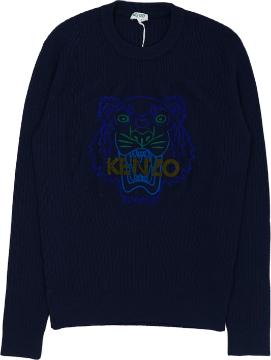 Kenzo Blue Tiger Knitted Navy Crewneck