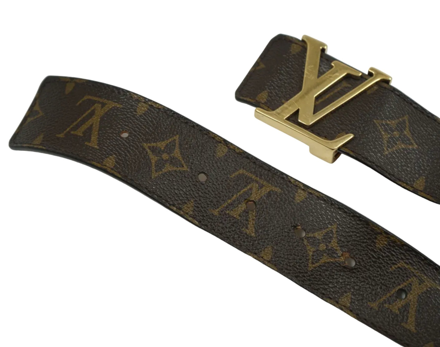 Louis Vuitton Gold Buckle Brown Monogram Belt - Louis Vuitton - SecondPlace