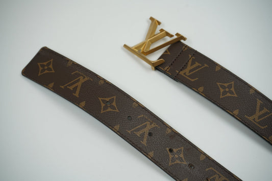 Louis Vuitton Gold Buckle Brown Monogram Belt - Louis Vuitton - SecondPlace