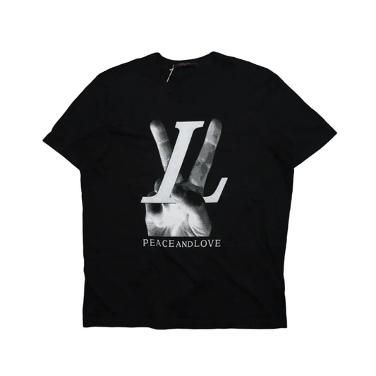 Louis Vuitton Peace And Love Black T-Shirt - Louis Vuitton - SecondPlace