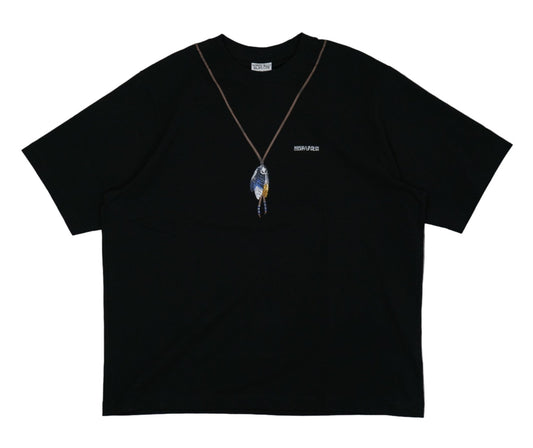 Marcelo Burlon Feather Necklace Black T-Shirt - Marcelo Burlon - SecondPlace